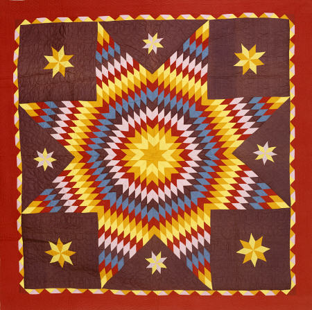 A Pieced And Appliqued Cotton Quilted Coverlet from 