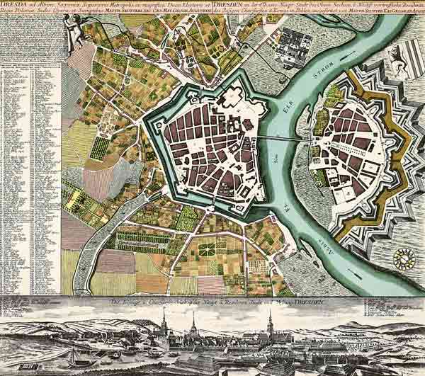 Dresden, Stadtplan um 1720 from 