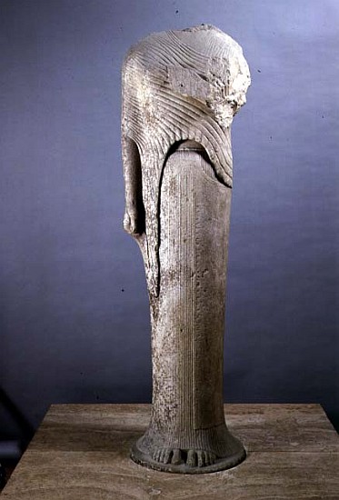 Kore figure dedicated Cheramyes, from the Sanctuary of Hera, Samos, c.570 BC (marble) from 