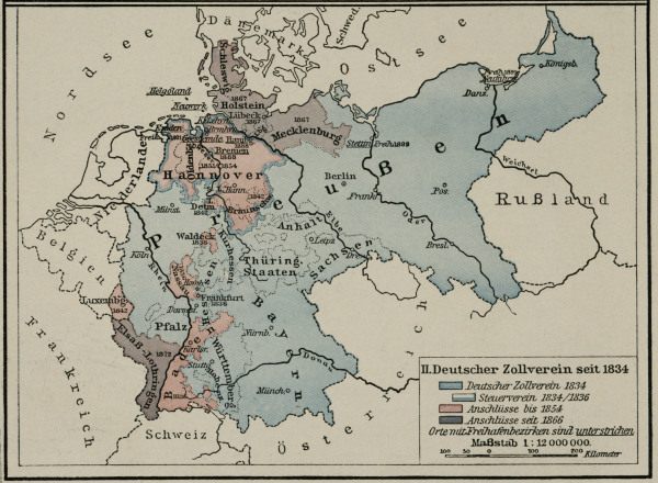 Landkarte Zollverein 1834-1901 from 
