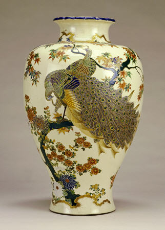Large Satsumo Ovoid Vase, Meiji Period, Late 19th Century, Signed Satsuma Shosai Within A Large Blue from 