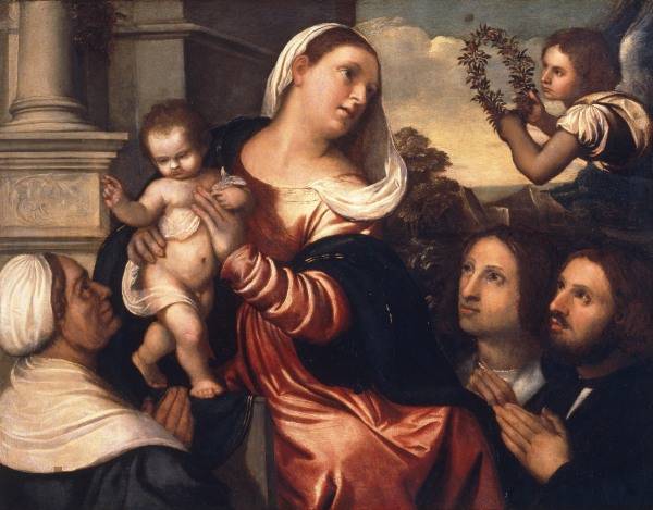 Palma Vecchio, Maria mit Kind u.Stiftern from 