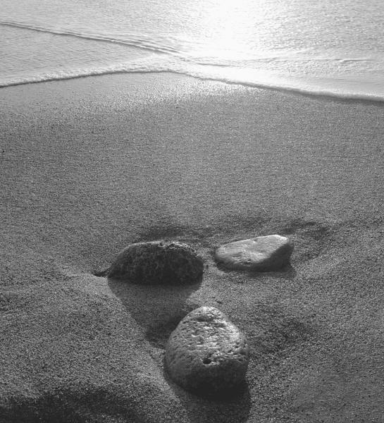 Pebbles on sand, Porbandar (b/w photo)  from 