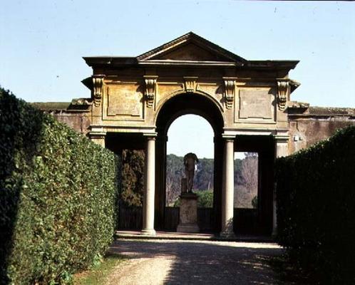 View of the 'Loggia di Venere' (Loggia of Venus) and the gateway to the entrance to the pavilion of from 