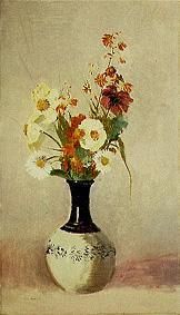 Blumen in schwarz-weisser Keramikvase from Odilon Redon