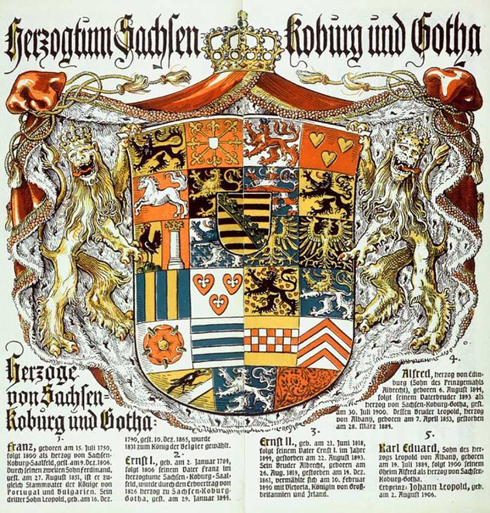 Herzogtum Sachsen Koburg und Gotha / Herzoge von Sachsen-Koburg und Gotha from Otto Hupp