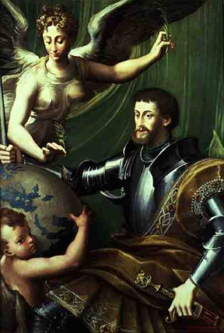 Emperor Charles V (1500-58) Receiving the World from Parmigianino