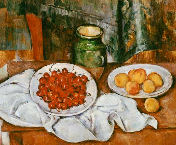 Stillleben mit Kirschen und Pfirsichen from Paul Cézanne