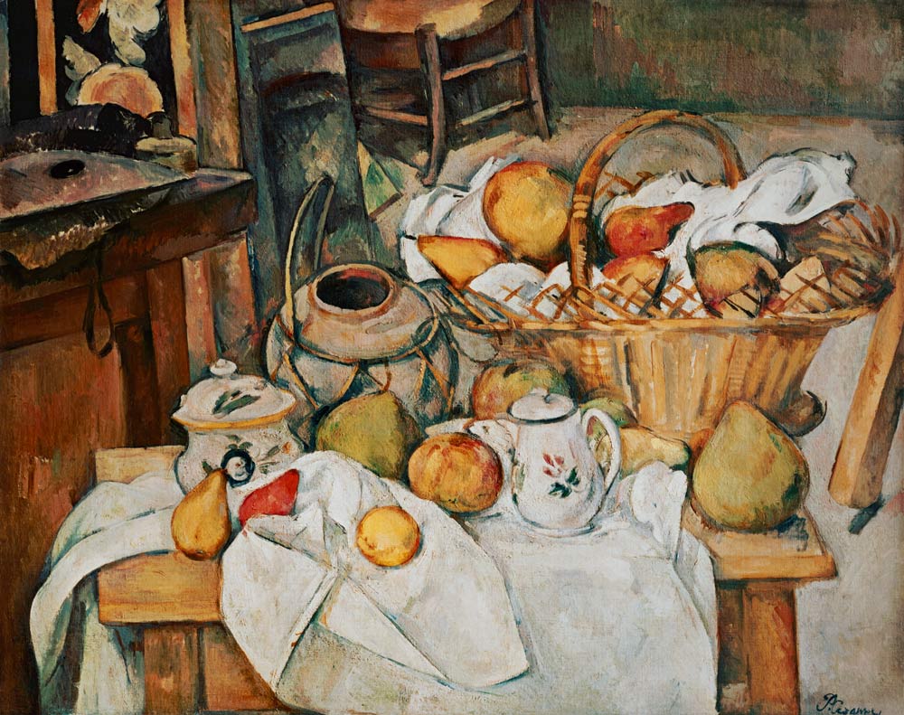 Stillleben mit Obstkorb. from Paul Cézanne