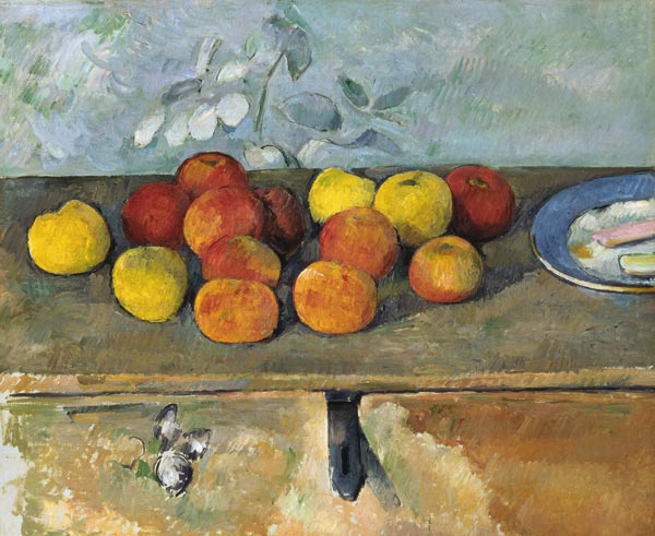 Stillleben mit Äpfeln und Keksen from Paul Cézanne
