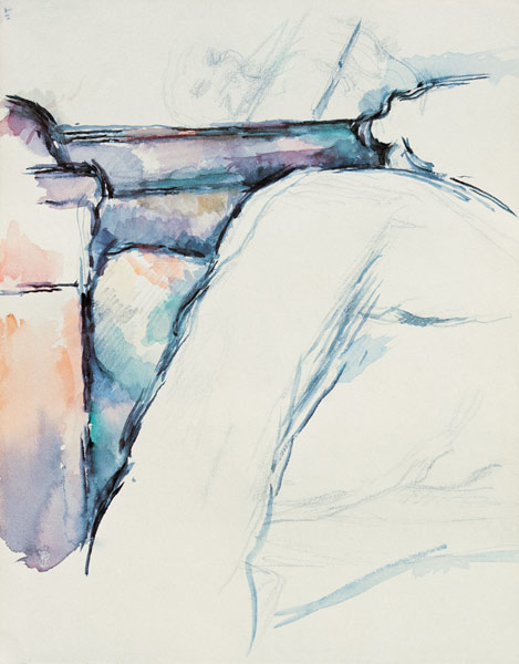 Detailstudie ungemachtes Bett from Paul Cézanne