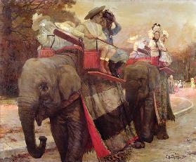 Die Elefanten im Akklimatisationsgarten, 1901