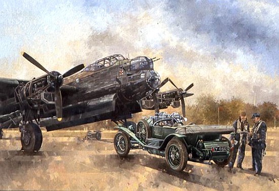 A Lancaster and a Bentley, 2000 (oil on canvas)  from Peter  Miller