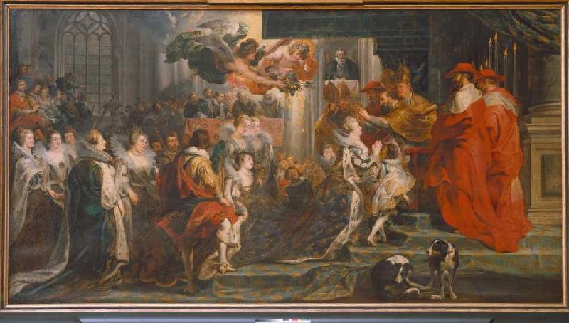 Die Krönung der Maria de'Medici zur Königin in Saint-Denis am 13.Mai from Peter Paul Rubens