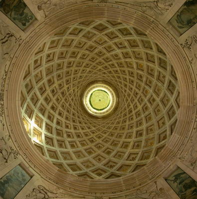 Coffered ceiling of the chapel, c.1522 (photo) from Philibert Delorme