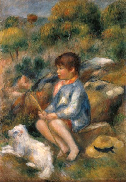 Junge mit seinem kleinen Hund. from Pierre-Auguste Renoir