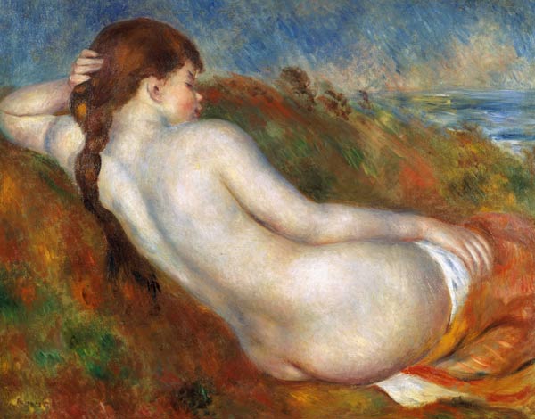 Nacktes Mädchen, im Dünengras ruhend. from Pierre-Auguste Renoir