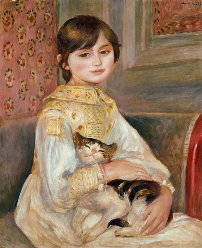 Mademoiselle Julie Manet mit Katze from Pierre-Auguste Renoir