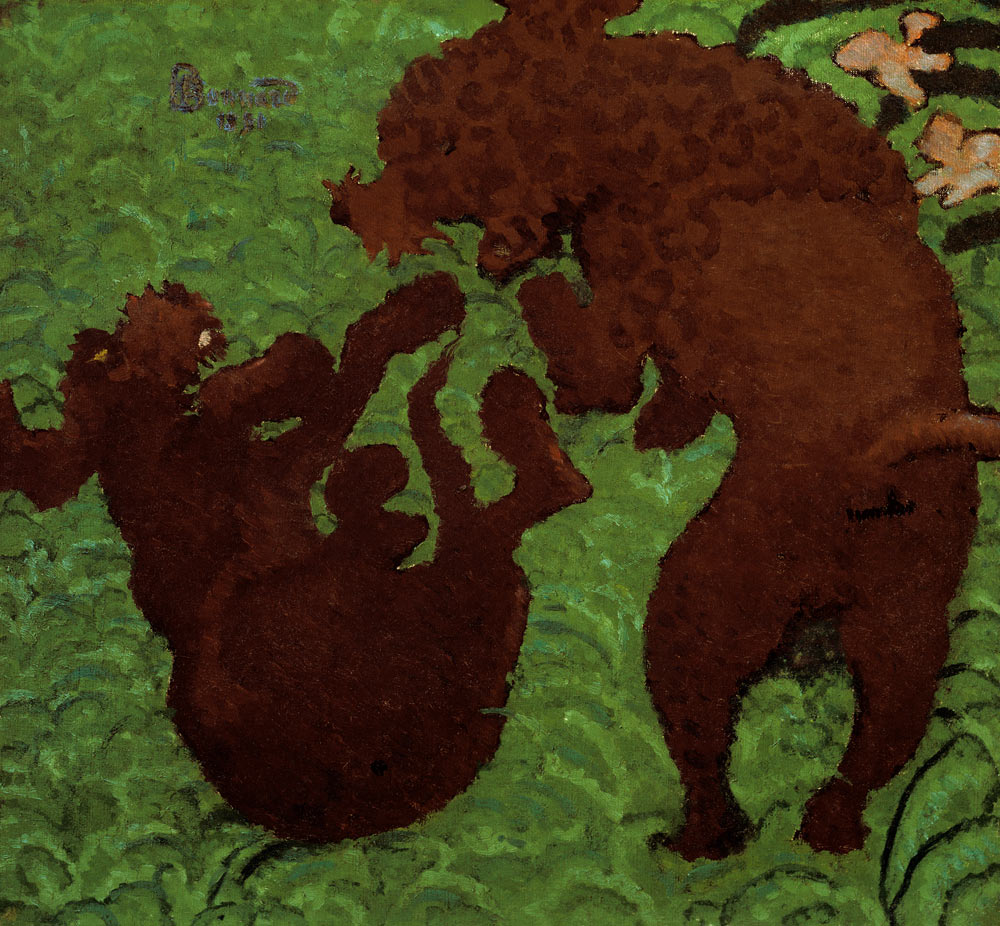 Two dogs playing from Pierre Bonnard