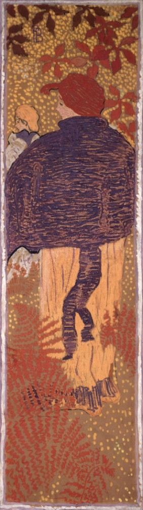 Woman in a Cape, one of four panels of Women in the Garden from Pierre Bonnard
