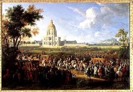 Louis XIV (1638-1715) and his Entourage Visiting Les Invalides from Pierre-Denis Martin