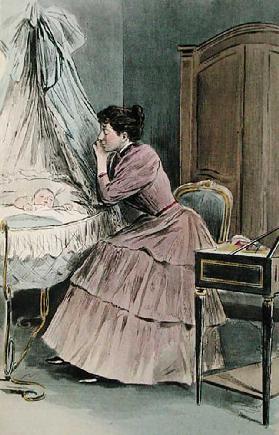 Die junge Mutter aus La Femme a Paris von Octave Uzanne, gestochen von F. Masse, 1894