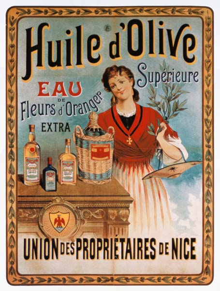 Poster advertising olive oil made in Nice, France from Plakatkunst