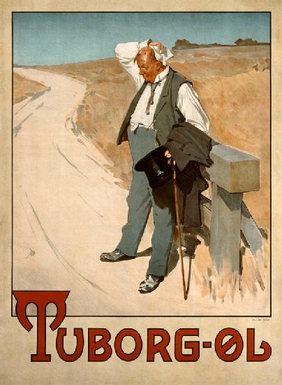 Werbeplakat für Tuborg-Bier, 1900, von Erich Henningsen