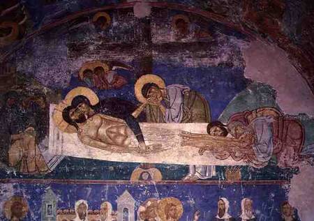 The Mourners at the Cross, from the Cathedral of the Transfiguration of the Saviour from Pskov school