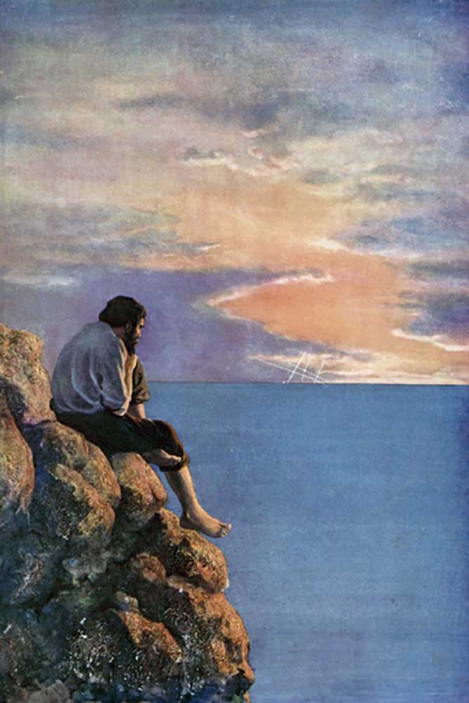 Illustration für Robinson Crusoe von Daniel Defoe from Ralph Noel Pocock