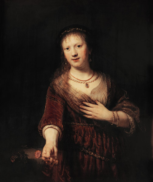 Saskia mit der roten Blume from Rembrandt van Rijn
