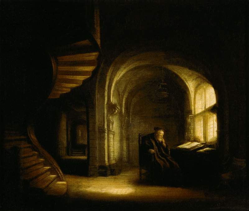 Philosoph mit einem offenen Buch from Rembrandt van Rijn