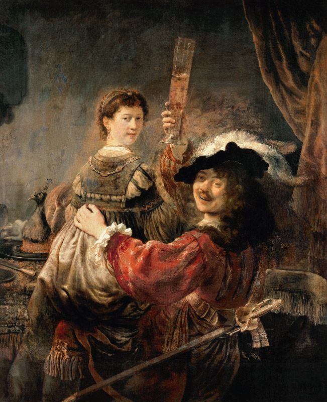 Selbstbildnis des Künstlers mit seiner jungen Frau Saskia from Rembrandt van Rijn