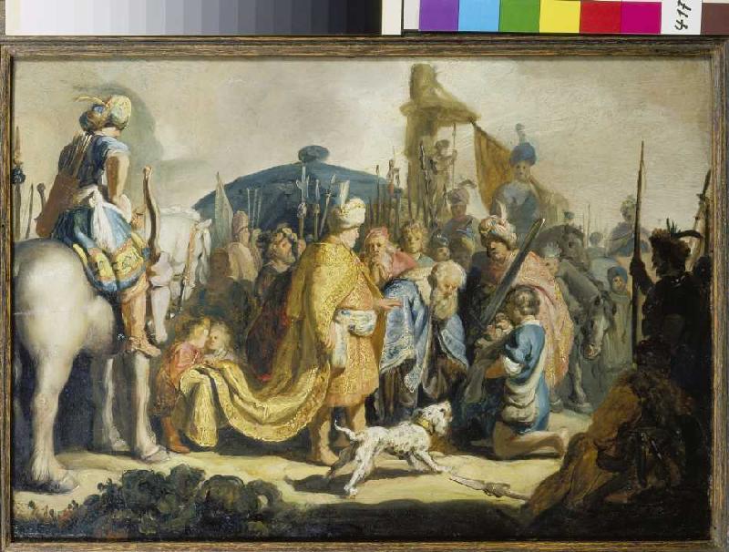 David übergibt König Saul das Haupt Goliaths. from Rembrandt van Rijn