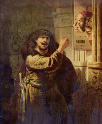 Simson bedroht seinen Schwiegervater from Rembrandt van Rijn
