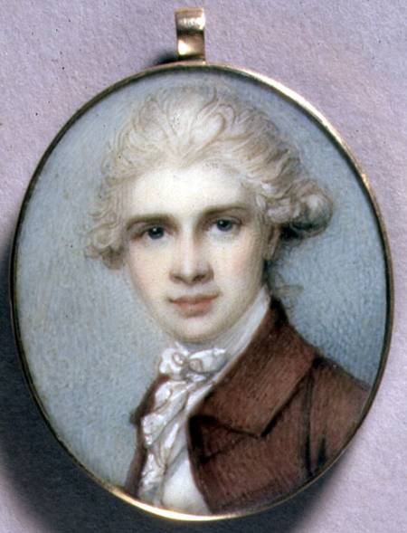 Portrait Miniature of a Young Man in a Brown Coat from Richard Cosway