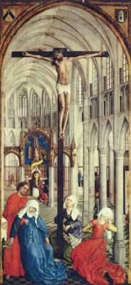 Die Sieben Sakramente, Mittelteil - Kreuzigung in einer Kirche