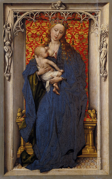 Maria mit dem Kind an der Brust. Tafel eines Diptychons. from Rogier van der Weyden
