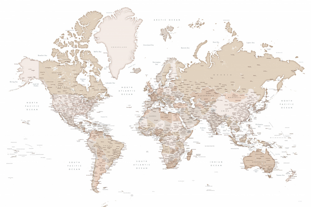 Detaillierte Weltkarte mit Städten,Louie from Rosana Laiz Blursbyai
