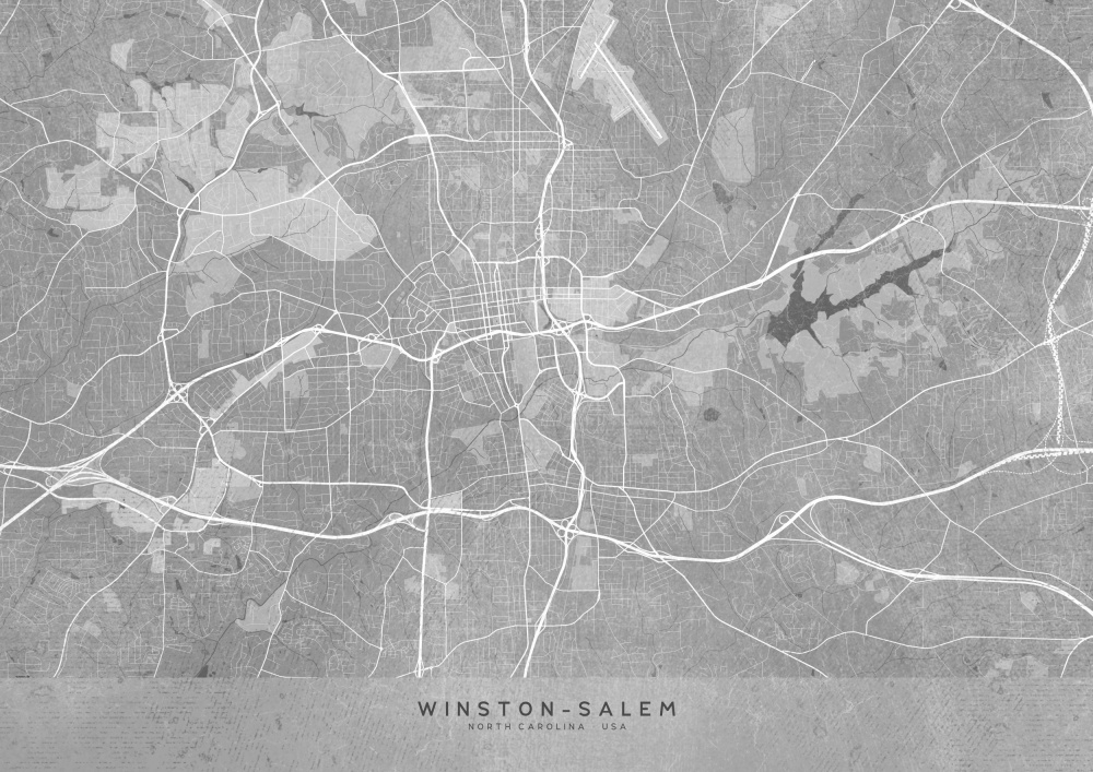 Karte von Winston Salem (NC,USA) im grauen Vintage-Stil from Rosana Laiz Blursbyai
