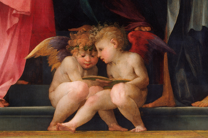 Thronende Maria mit Kind und den Heiligen Johannes dem Täufer, Antonius Abbas, Stephan und Hieronymu from Rosso Fiorentino