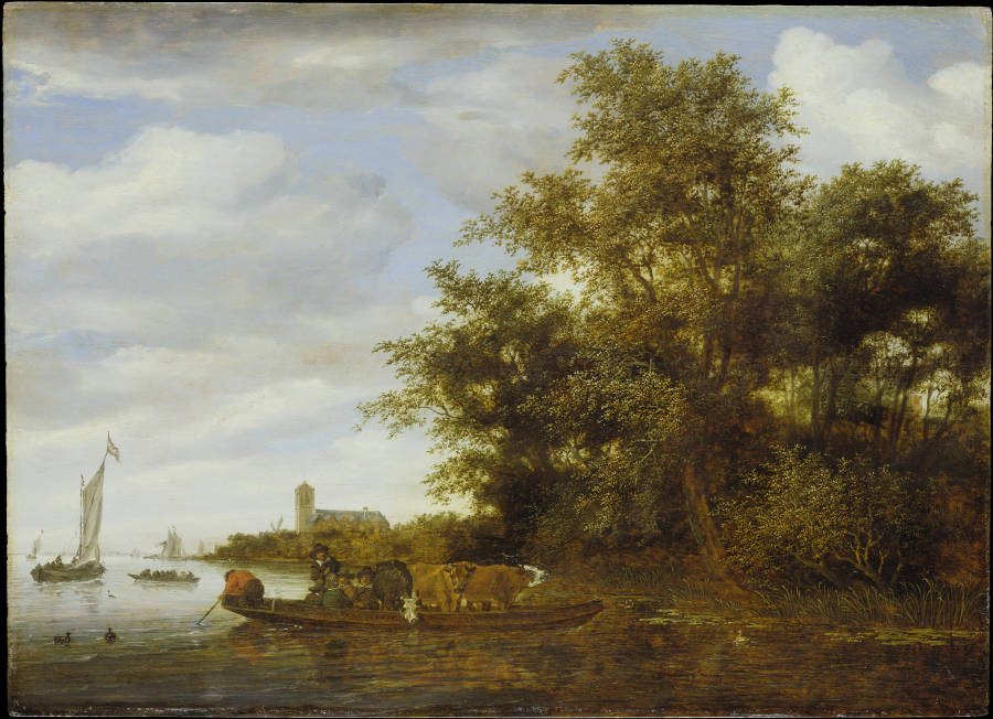 Flusslandschaft mit einer Fähre from Salomon van Ruysdael