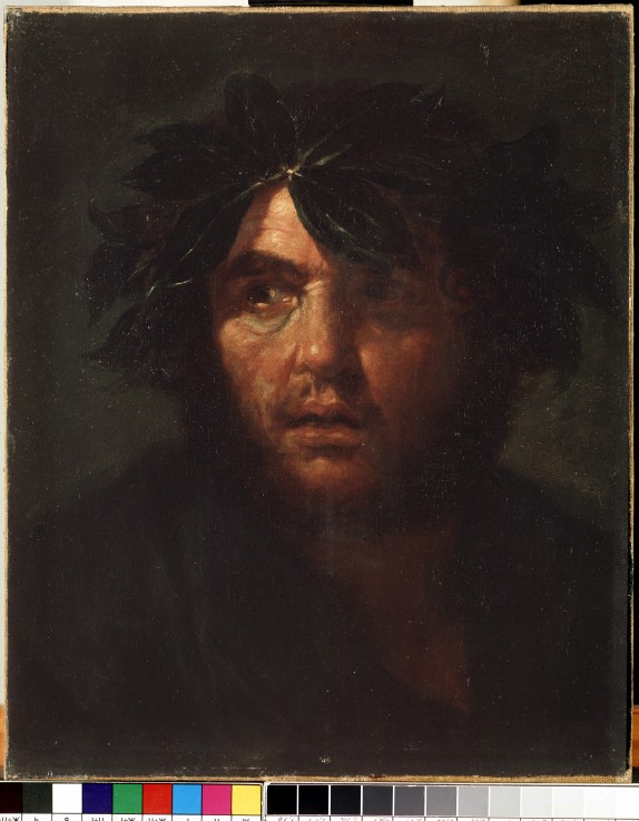 Male portrait with a laurel wreath from Salvatore Rosa