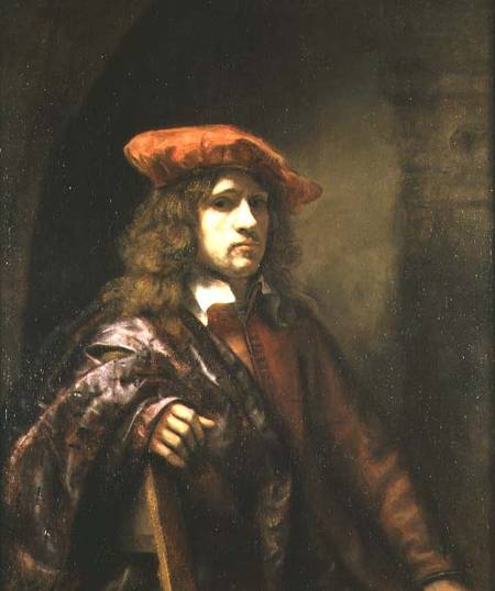 Portrait of a young man in a red cap from Samuel van Hoogstraten