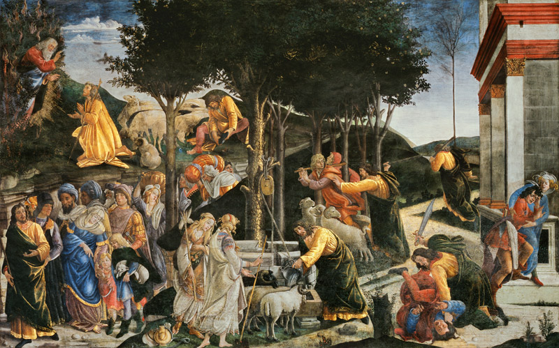 Prüfungen des Moses from Sandro Botticelli