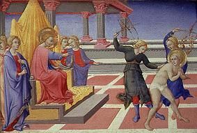Aus dem Leben des hl. Hieronymus: Der Traum (Die Geisselung) Altar-Predella. from Sano di Pietro