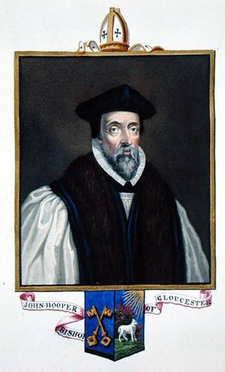 Portrait of John Hooper (d.1555) Bishop of Gloucester from 'Memoirs of the Court of Queen Elizabeth' from Sarah Countess of Essex