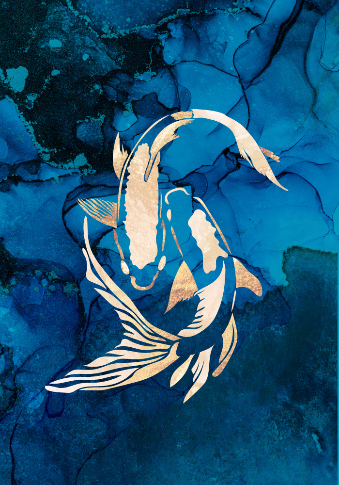 Goldene Koi-Fische schwimmen from Sarah Manovski