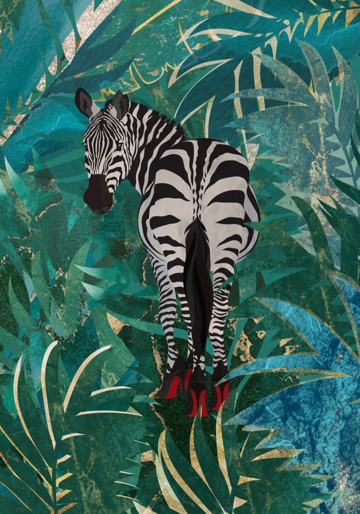 Zebra trägt Absätze im Dschungel from Sarah Manovski