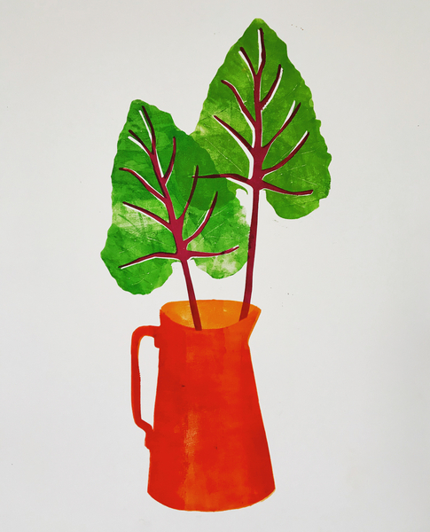 red jug with leaves from Sarah Thompson-Engels